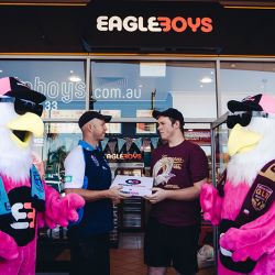 EAGLE BOYS GETTING A PIZZA THE ACTION FOR ORIGIN FINALE